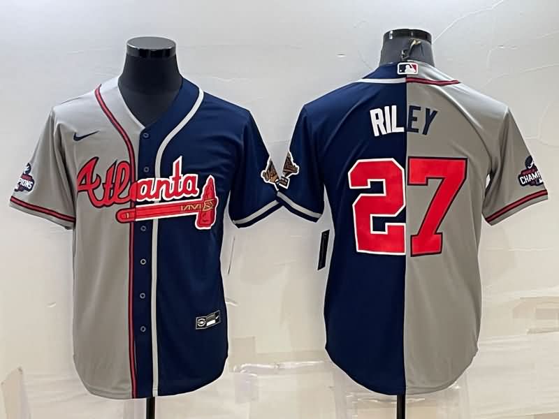 Atlanta Braves Grey Dark Blue MLB Jersey