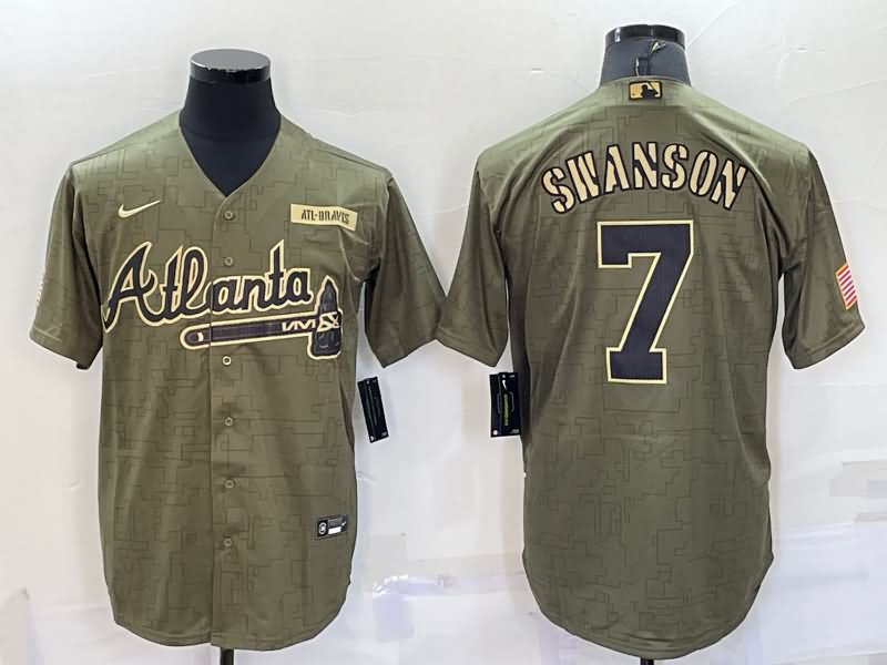 Atlanta Braves Olive Salute To Service MLB Jersey