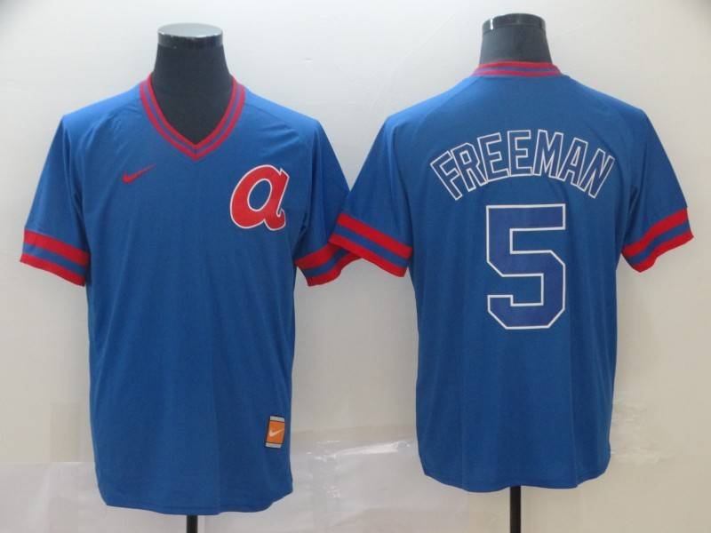 Atlanta Braves Blue Retro MLB Jersey