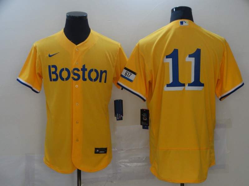 Boston Red Sox Yellow Elite MLB Jersey