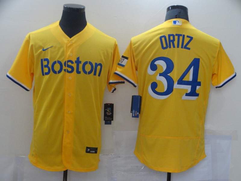 Boston Red Sox Yellow Elite MLB Jersey