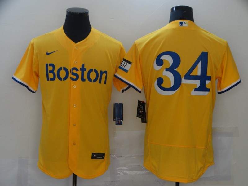 Boston Red Sox Yellow Elite MLB Jersey