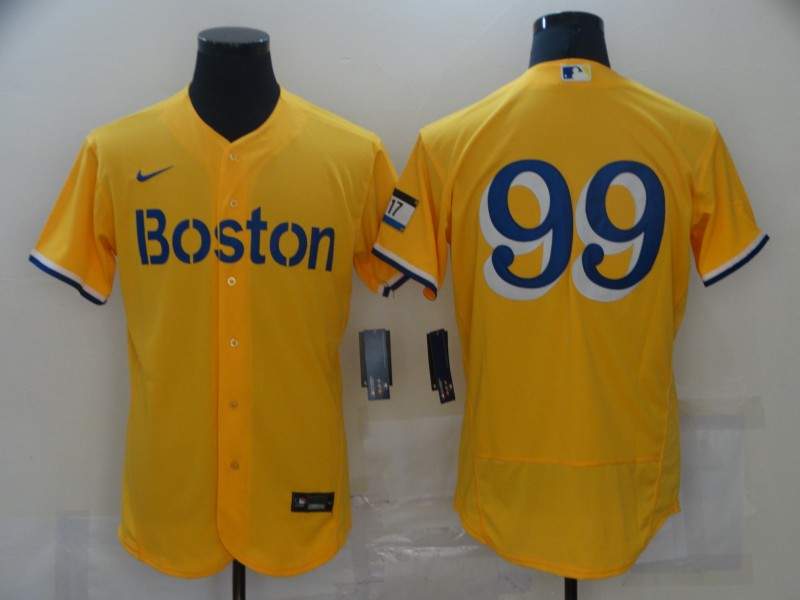 Boston Red Sox Yellow Elite MLB Jersey