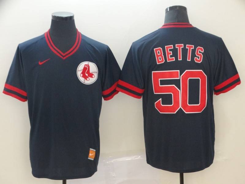 Boston Red Sox Dark Blue Retro MLB Jersey