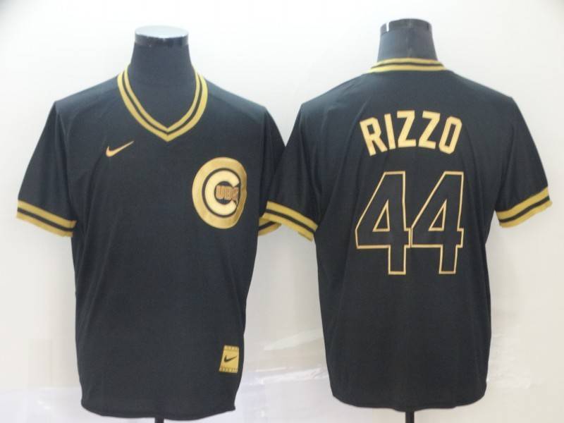 Chicago Cubs Black Gold Retro MLB Jersey