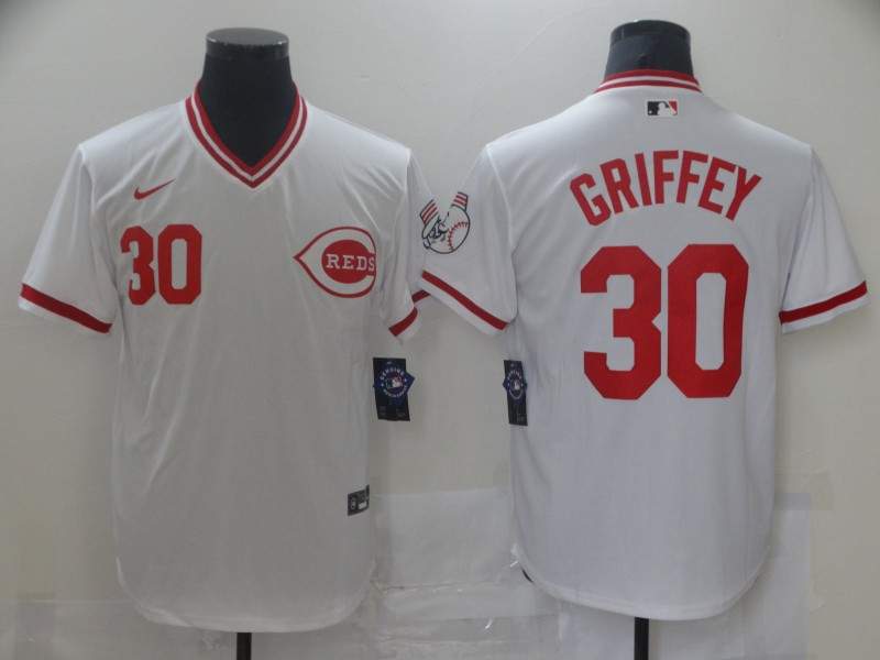 Cincinnati Reds White Retro MLB Jersey