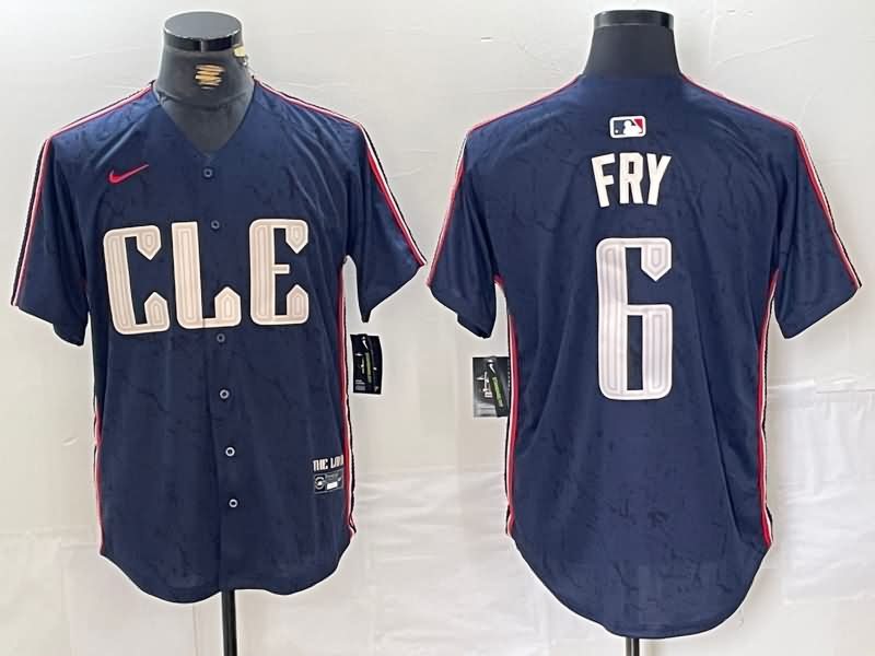 Cleveland Indians Dark Blue MLB Jersey 04