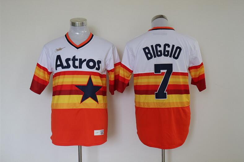 Houston Astros White Orange Cooperstown Collection MLB Jersey