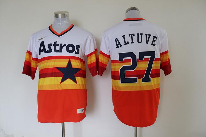 Houston Astros White Orange Cooperstown Collection MLB Jersey