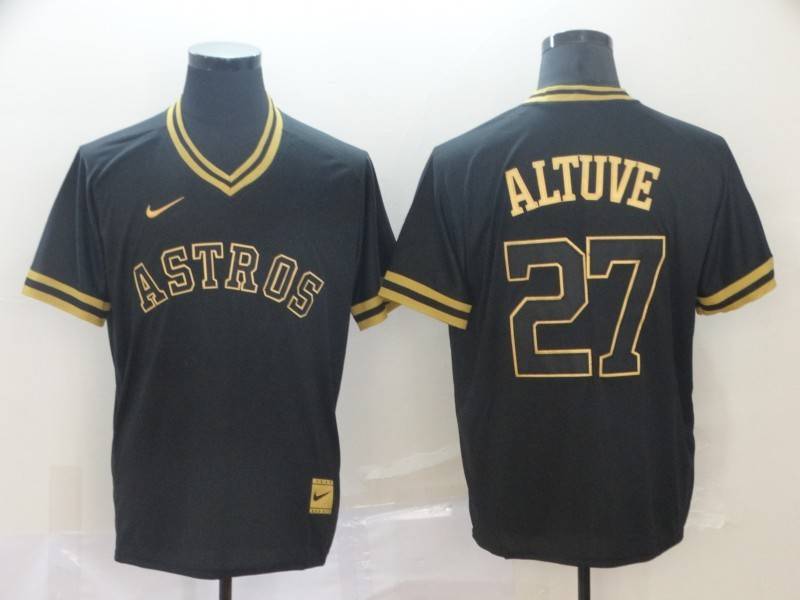 Houston Astros Black Gold Retro MLB Jersey