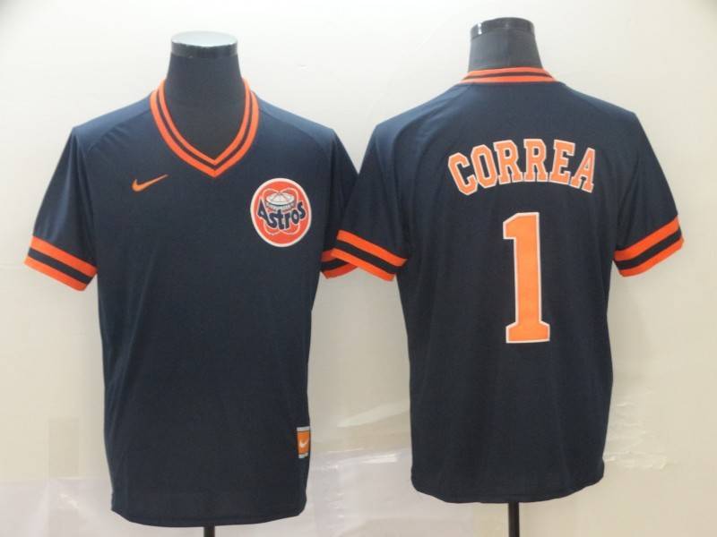 Houston Astros Dark Blue Retro MLB Jersey