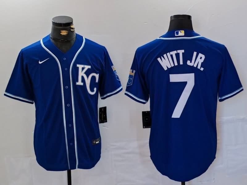 Kansas City Royals Blue MLB Jersey 02