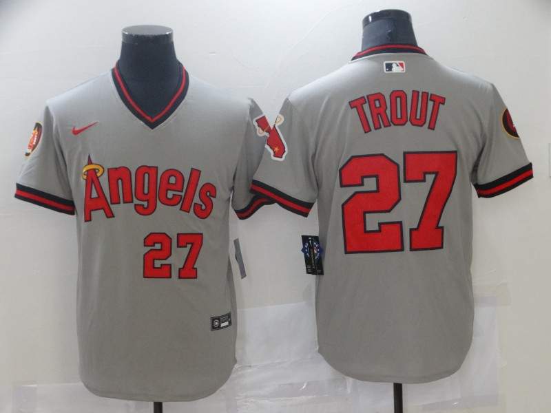 Los Angeles Angels Grey Retro MLB Jersey