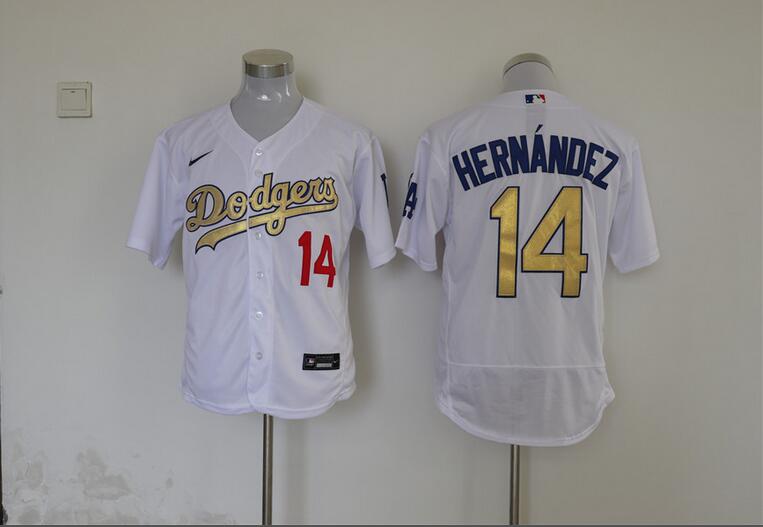 Los Angeles Dodgers White Gold Champion Elite MLB Jersey