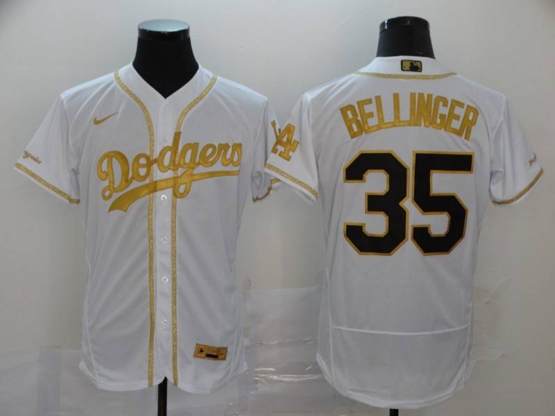 Los Angeles Dodgers White Gold Elite MLB Jersey