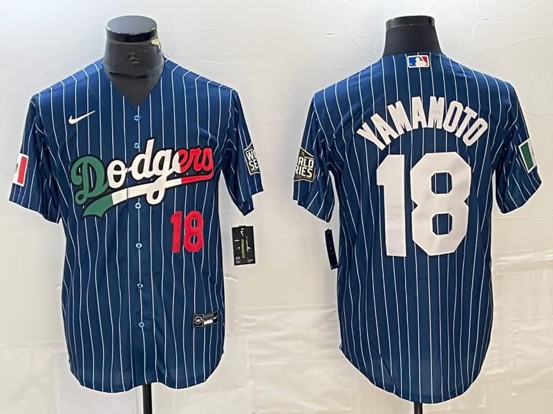 Los Angeles Dodgers Dark Blue Retro MLB Jersey 02