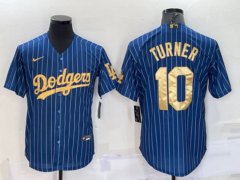 Los Angeles Dodgers Dark Blue Gold Retro MLB Jersey