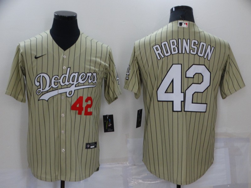 Los Angeles Dodgers Tan Retro MLB Jersey