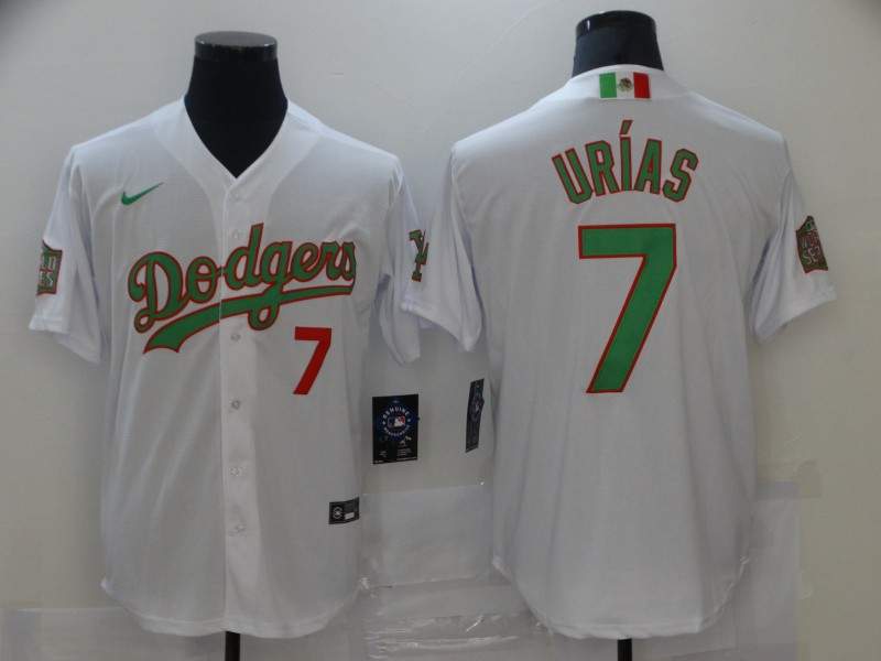 Los Angeles Dodgers White Green MLB Jersey