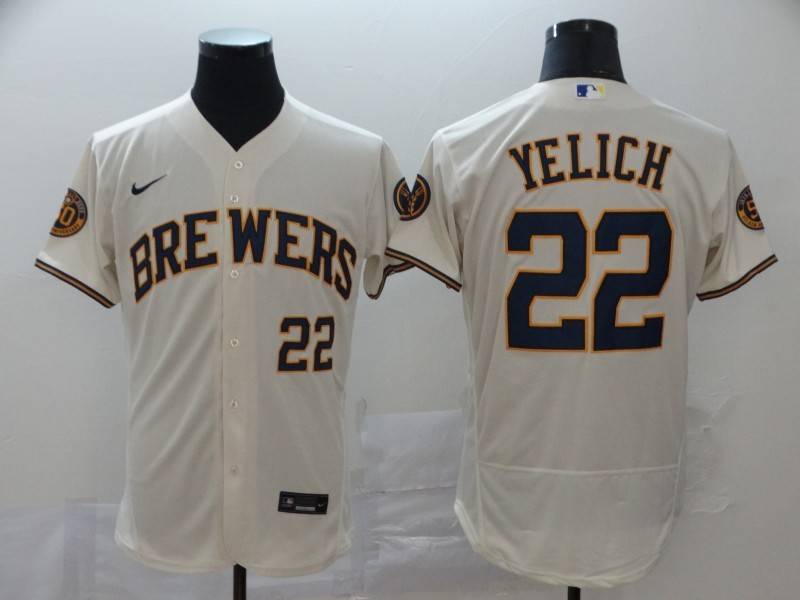 Milwaukee Brewers Cream Elite MLB Jersey