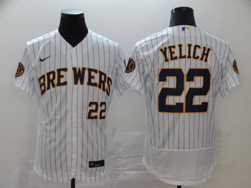 Milwaukee Brewers White Elite MLB Jersey