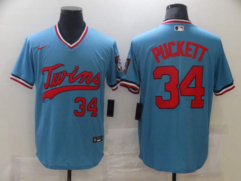 Minnesota Twins Light Blue Retro MLB Jersey