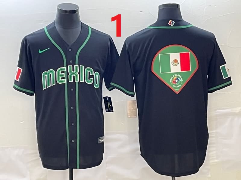 Mexico Black Baseball Jersey 02