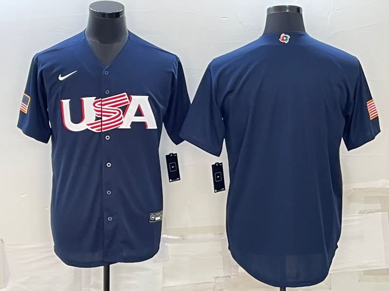 USA Dark Blue Baseball Jersey