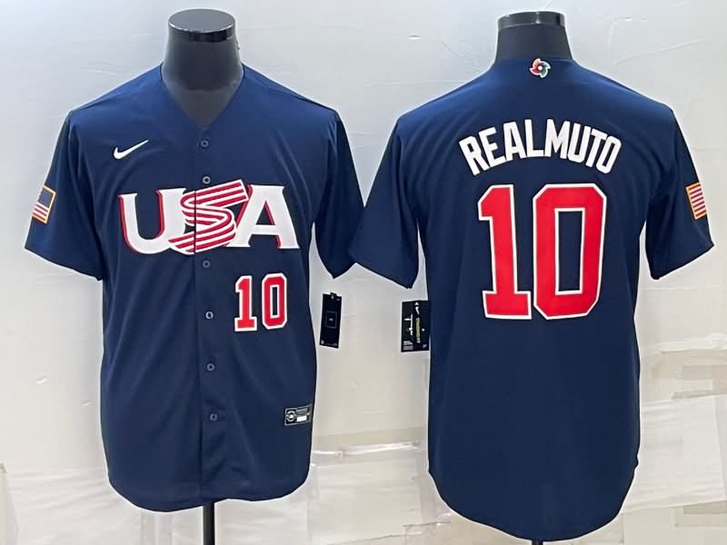 USA Dark Blue Baseball Jersey