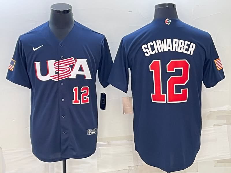 USA Dark Blue Baseball Jersey