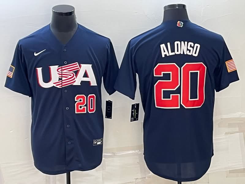 USA Dark Blue Baseball Jersey