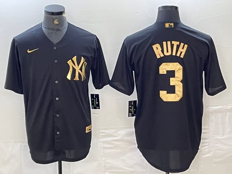 New York Yankees Black Gold MLB Jersey