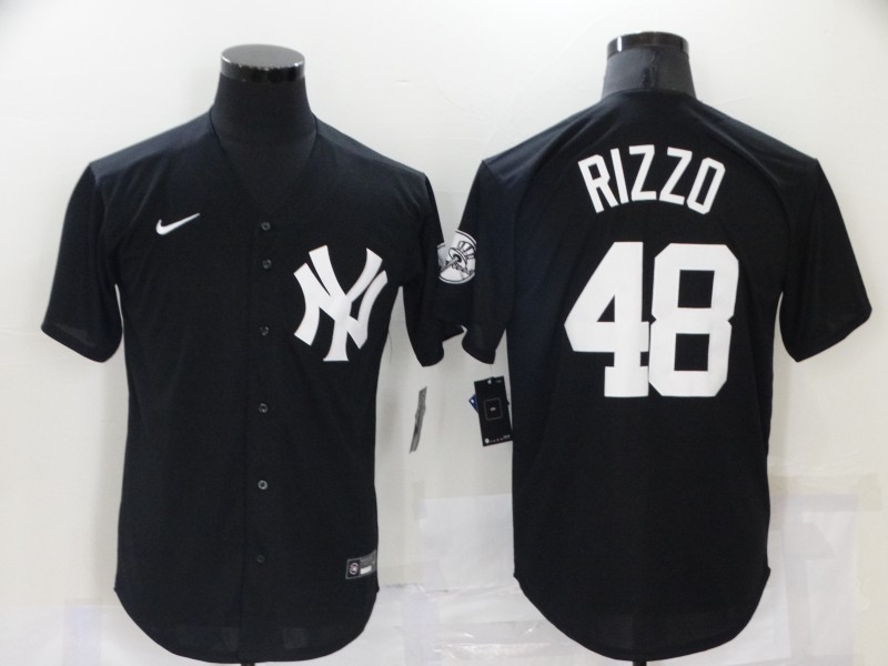 New York Yankees Black Retro MLB Jersey