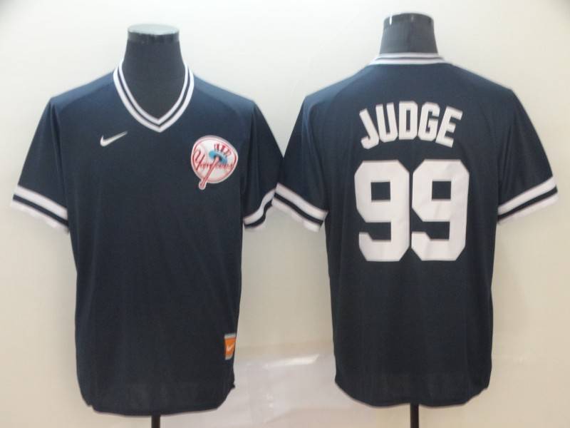 New York Yankees Dark Blue Retro MLB Jersey