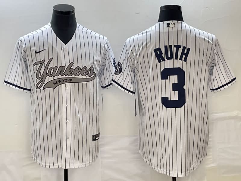 New York Yankees White MLB Jersey 03