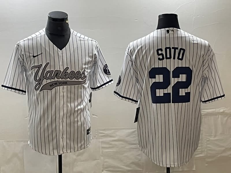 New York Yankees White MLB Jersey 03