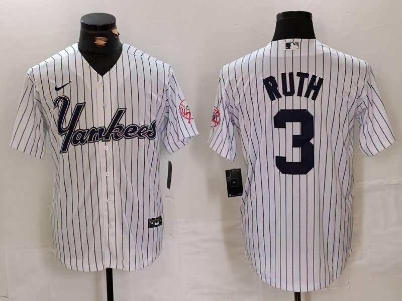 New York Yankees White MLB Jersey 07