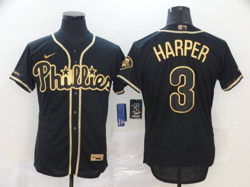 Philadelphia Phillies Black Gold Elite MLB Jersey