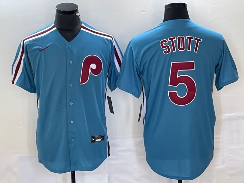 Philadelphia Phillies Light Blue Retro MLB Jersey