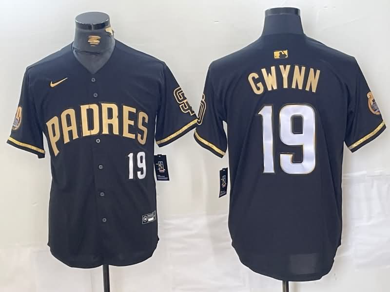 San Diego Padres Black Gold MLB Jersey 02