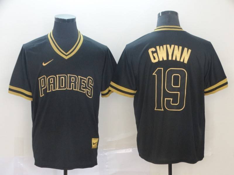 San Diego Padres Black Gold Retro MLB Jersey