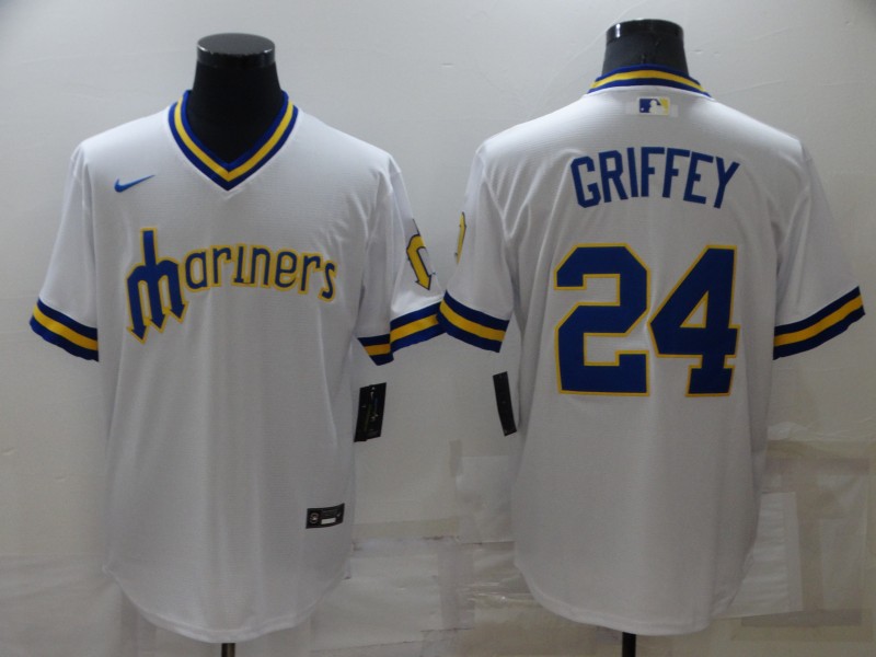 Seattle Mariners White Retro MLB Jersey