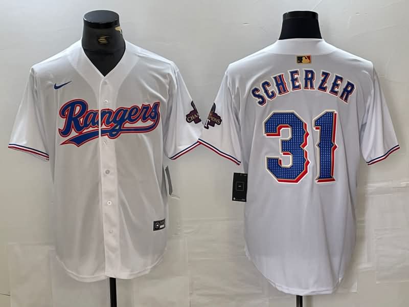 Texas Rangers White MLB Jersey 02