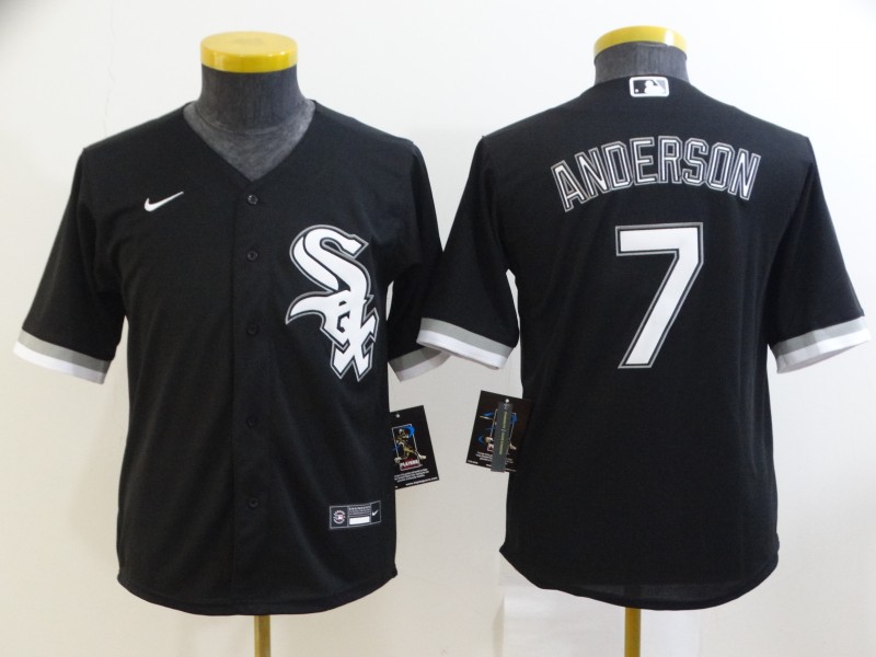Chicago White Sox Kids ANDERSON #7 Black MLB Jersey