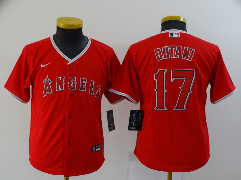 Los Angeles Angels Kids OHTANI #17 Red MLB Jersey