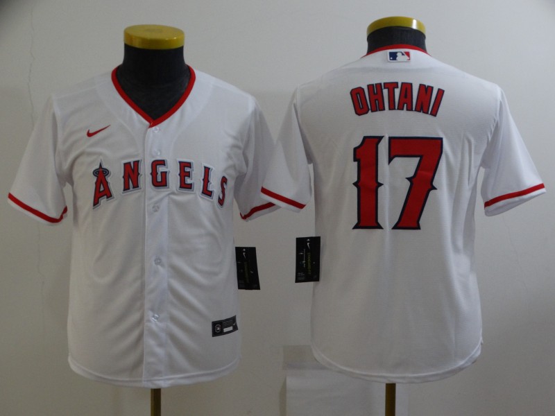 Los Angeles Angels Kids OHTANI #17 White MLB Jersey
