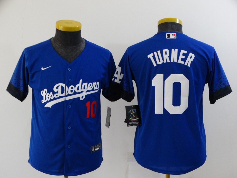 Los Angeles Dodgers Kids TURNER #10 Blue MLB Jersey