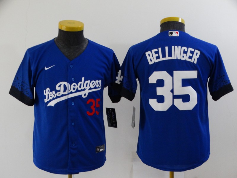 Los Angeles Dodgers Kids BELLINGER #35 Blue MLB Jersey