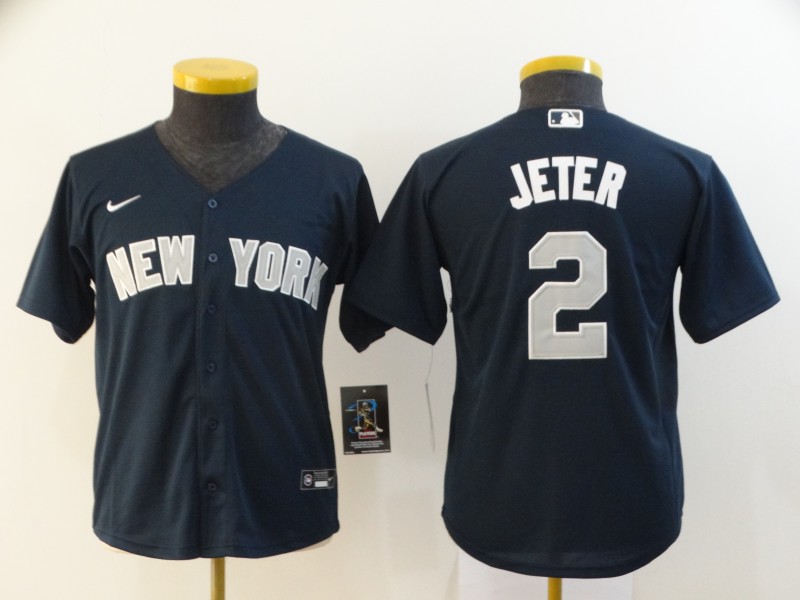 New York Yankees Kids JETER #2 Dark Blue MLB Jersey