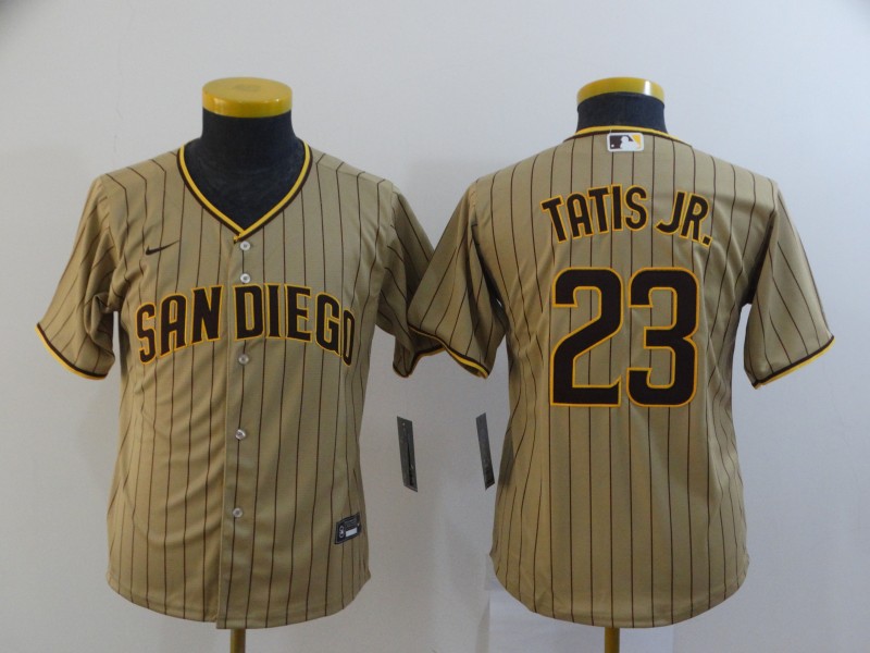 San Diego Padres Kids TATIS JR. #23 Tan MLB Jersey